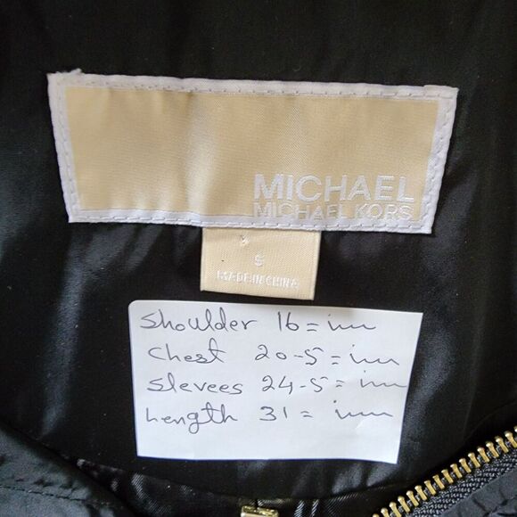 Michael Kors Missy Hooded Coat Women Size S Black Long Sleeve Full Zip Polyester - Picture 4 of 13